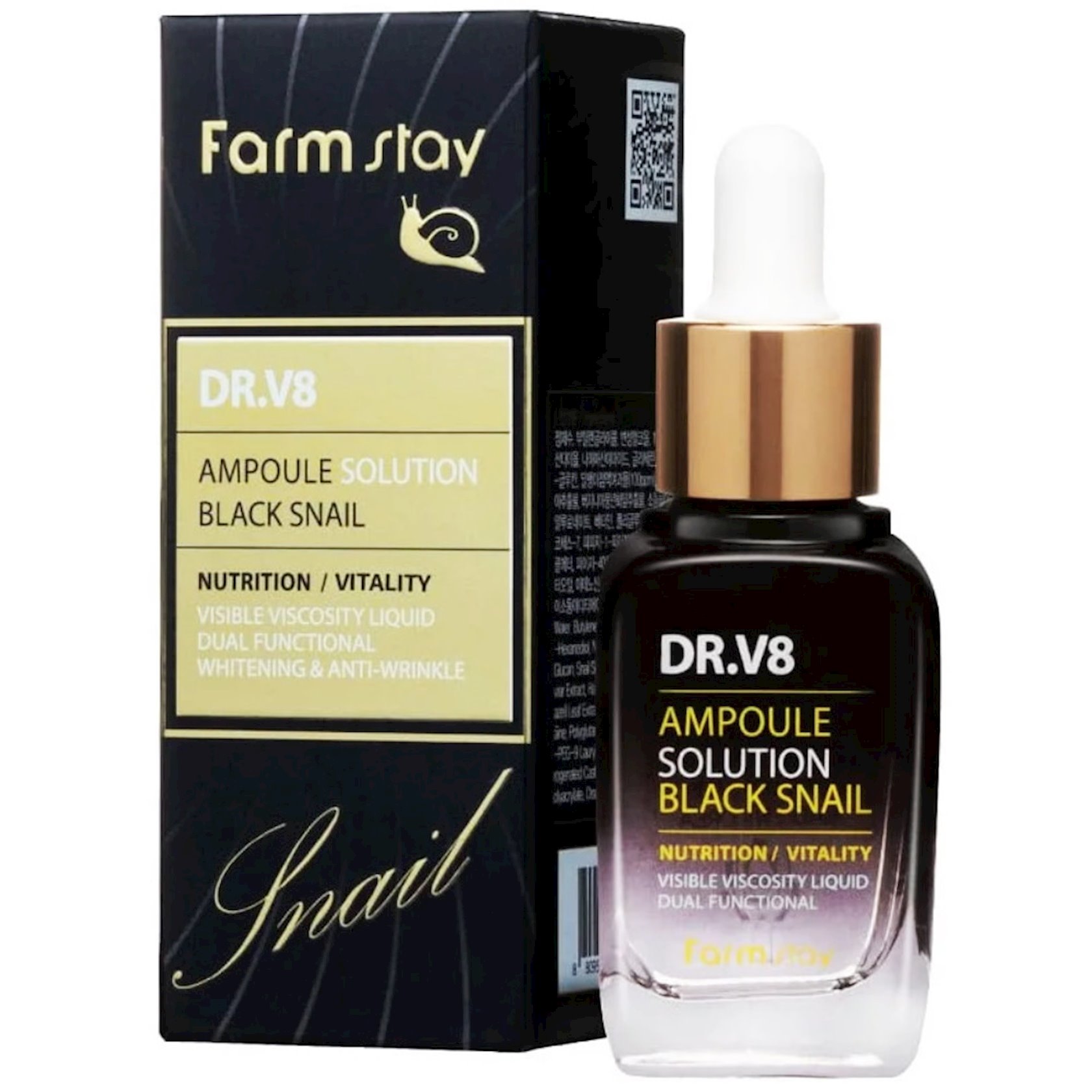 Ampul Serumu Farmstay Dr V Ampoule Solution Black Snail Qara Ilbiz