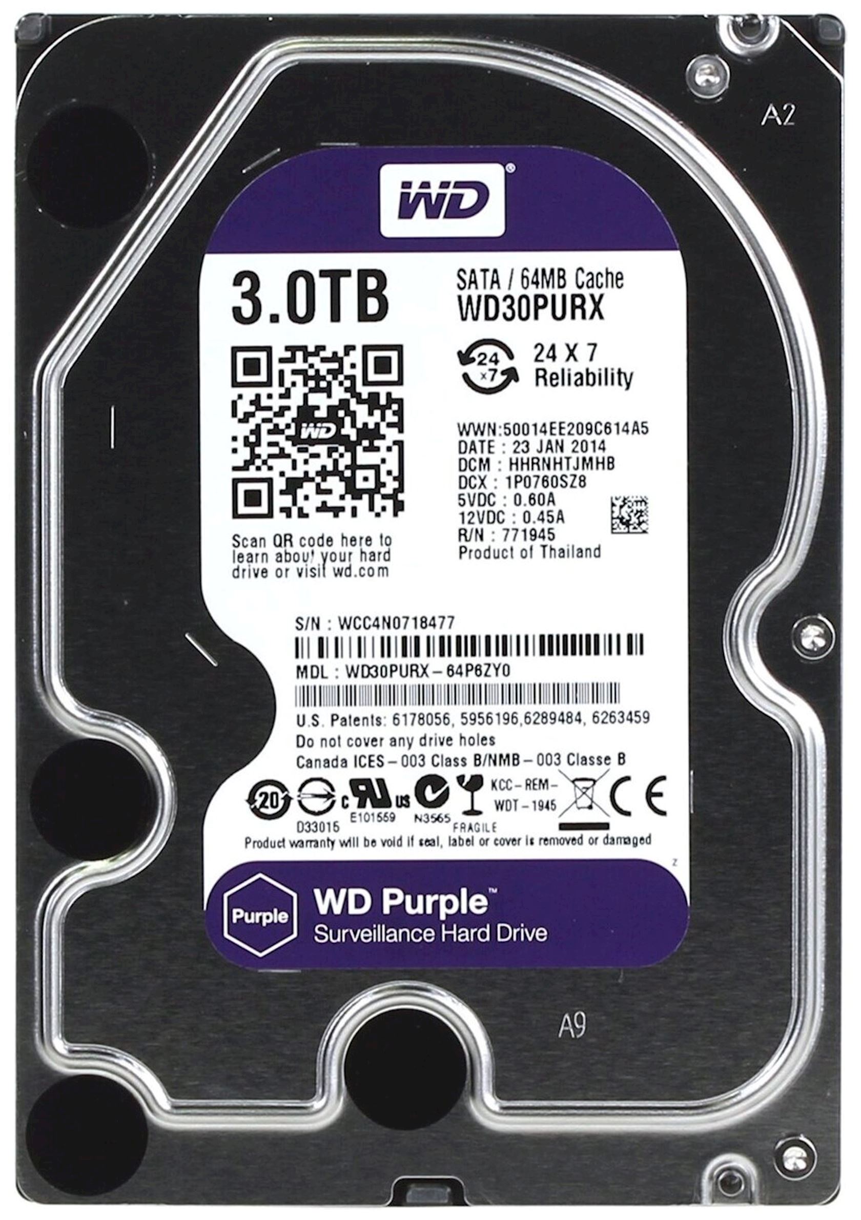 S Rt Disk Western Digital Tb Sata Purple Wd Purx Gvnyo