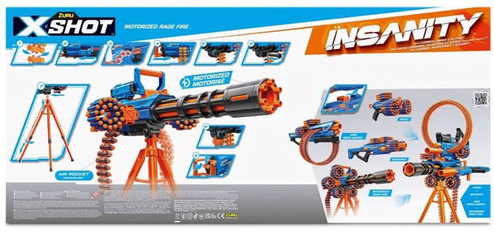 ᐈ Бластер Zuru X-SHOT Insanity-Motorized Rage Fire Gatlin Gun