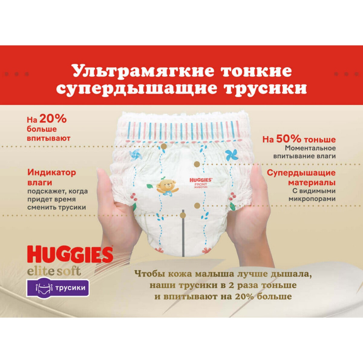 ᐈ Детские подгузники-трусики Huggies Elite Soft 4, 9-14 кг, 21 шт