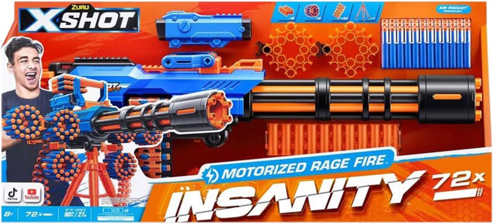 ᐈ Бластер Zuru X-SHOT Insanity-Motorized Rage Fire Gatlin Gun