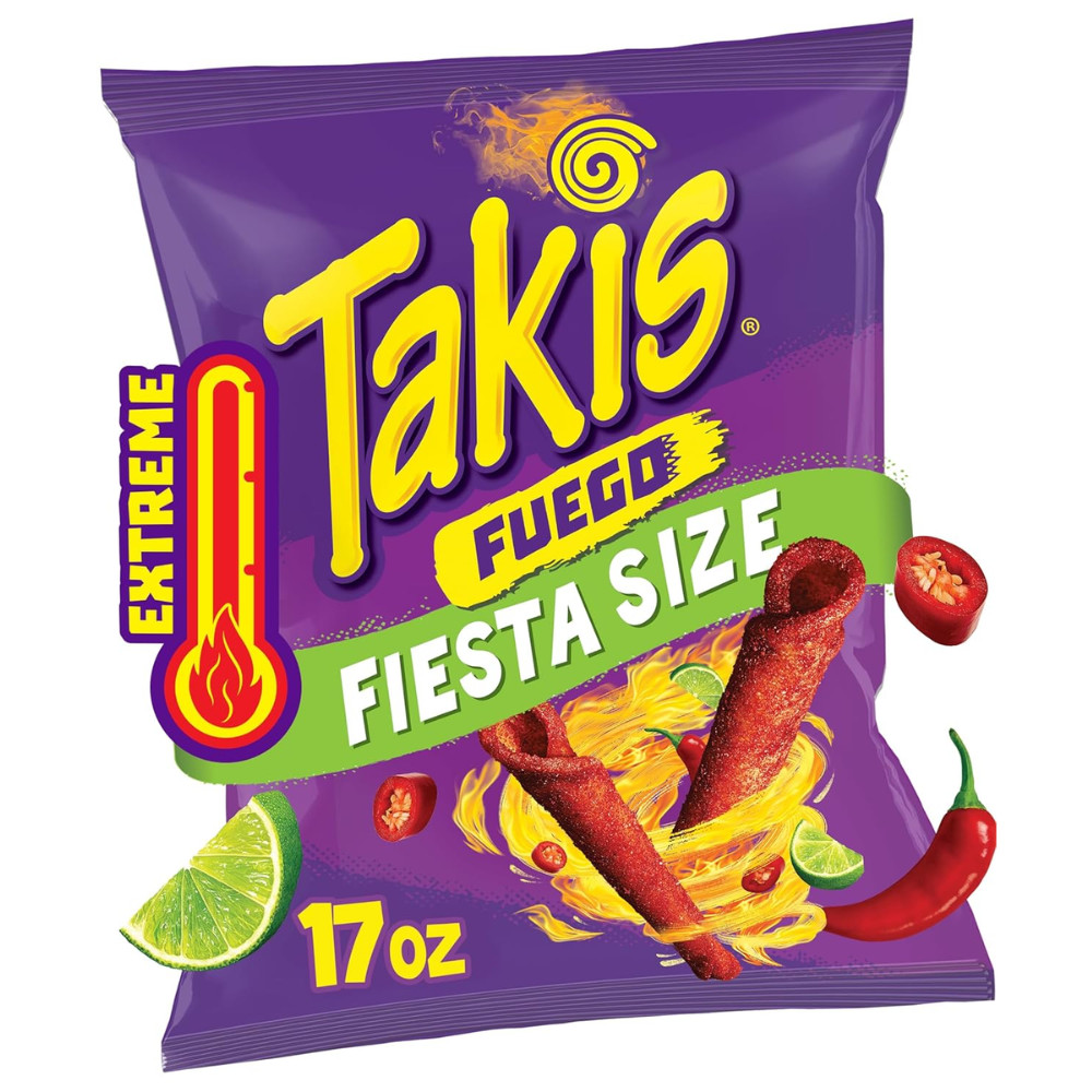 Takis Fuego Fiesta Size 482g×3 大容量 ᐈ Чипсы Takis Fuego Fiesta Size Hot Chili Pepper & Lime Flavored