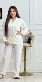 ᐈ Şalvarlı pijama dəsti sbu016, ağ/sarı, ölçü 38 - qiymeti və satışı ...