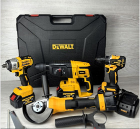 Elektrik alət dəsti Dewalt S900 (qazma/sürücü, bucaq üyüdücü, çəkicli qazma, Alfa açar)