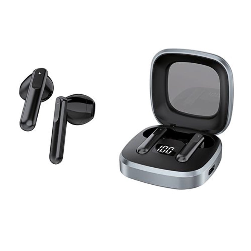 EUROACS RODS FLIP BLACK Premium Dizaynlı, Rəqəmsal Ekranlı TWS Qulaqlıq Yüksək Səs Keyfiyyəti və Gündəlik Rahatlıq