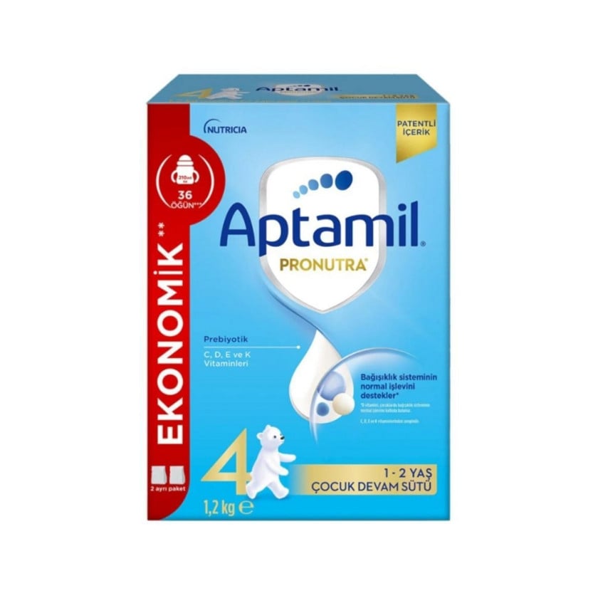 Quru südlü qatışıq Aptamil 4, 18 ay, 1200 q