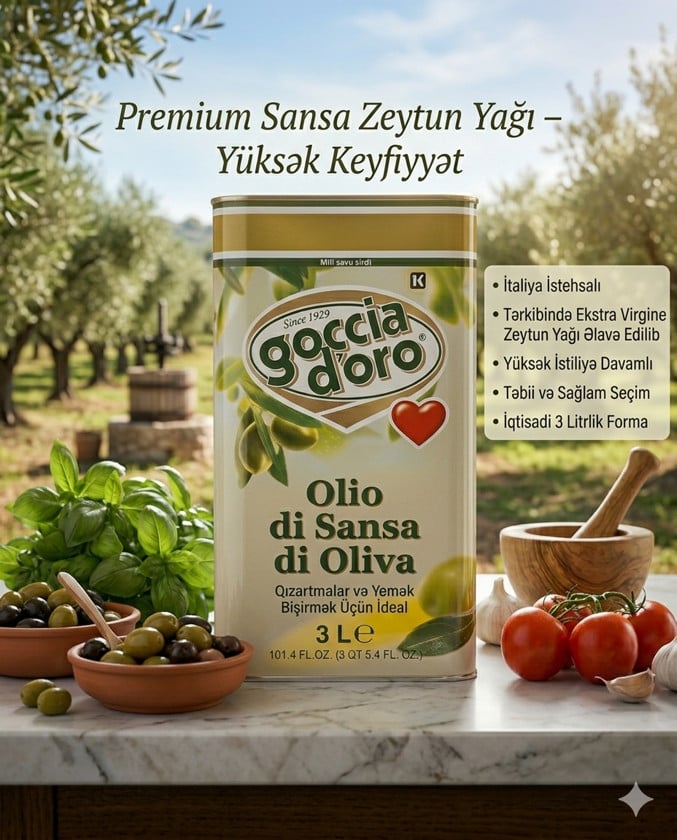 Zeytun yağı Goccia D'oro Sansa 3 l