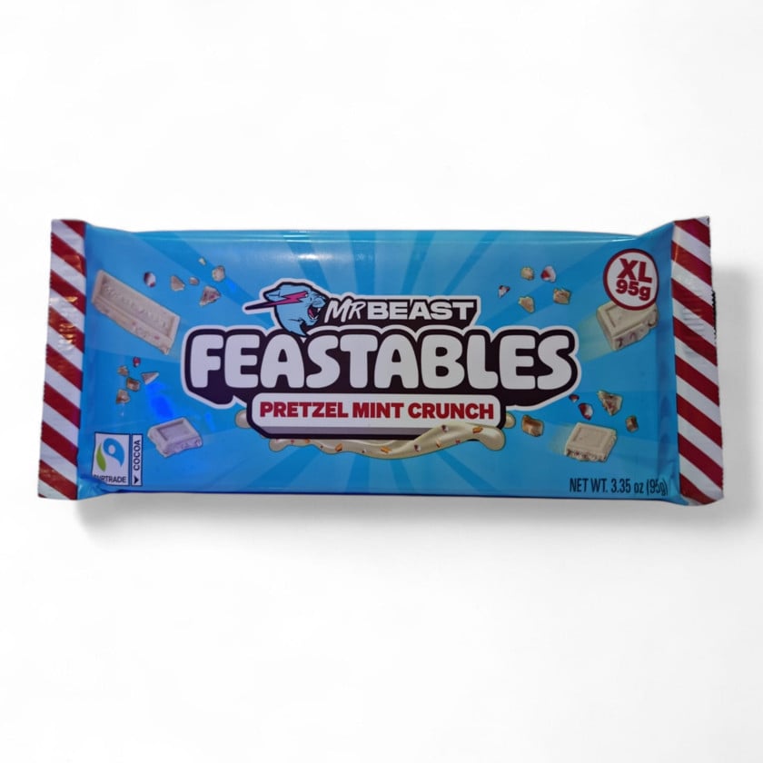 Şokolad Feastables Pretzel Mint Crunch, 95 q