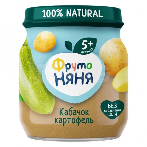Püre qabaq və kartof ilə ФрутоНяня, 5+ ay