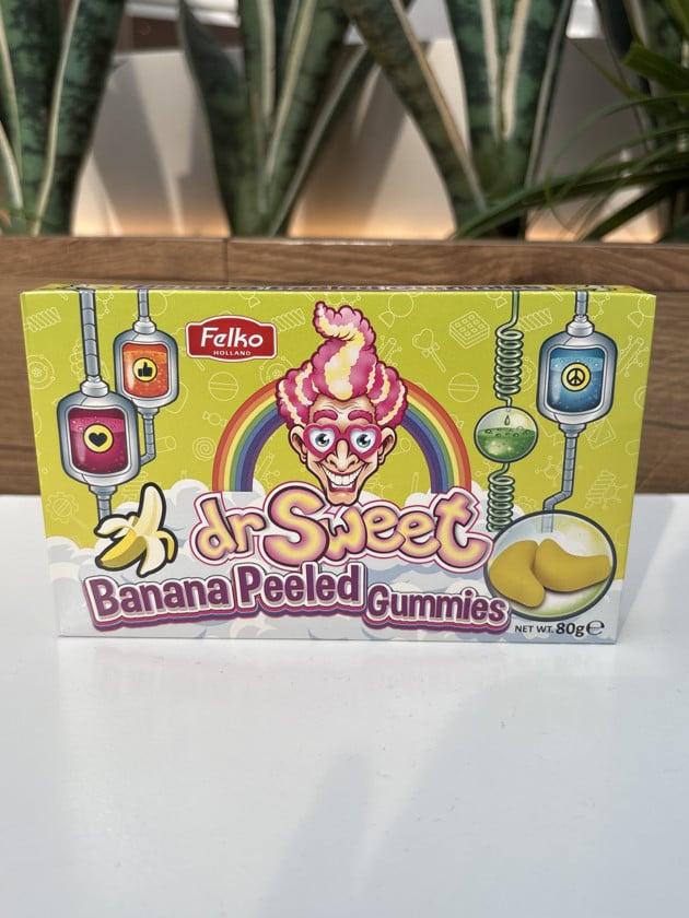 Çeynənən konfetlər Dr. Sweet Banana Peeled Gummies, 80 q