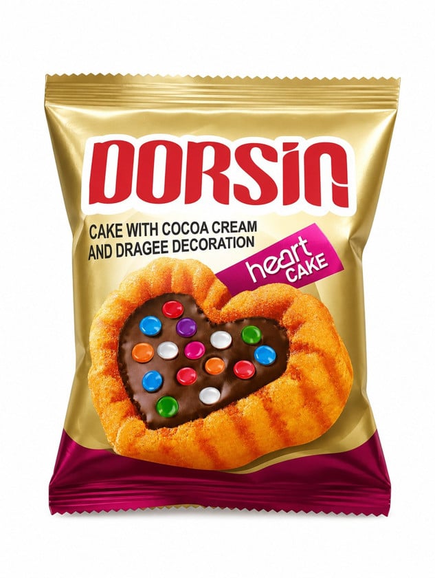 Keks ürək formalı, Dorsin, 65 q