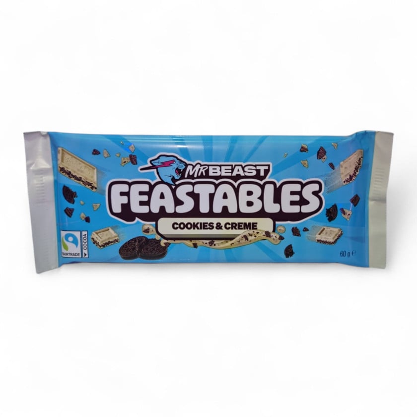 Şokolad Feastables Cookies & Creme, 60 q