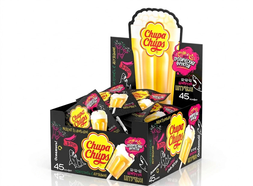 Lollipop Chupa Chups B-Pop tropik meyvə dadı ilə, 15 q