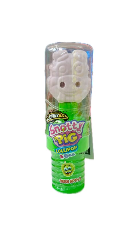 Jele içində lollipop Johny Bee Snotty Pig Green Apple, 40 q