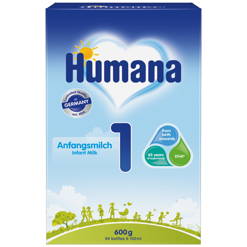 Quru südlü qatışıq Humana 1, 0-6 ay, 600 q