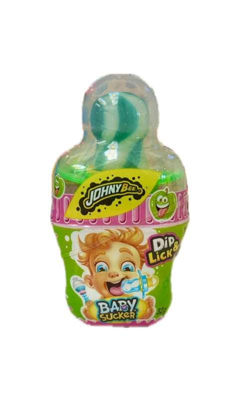 Lollipop Johny Bee Baby, yaşıl alma, 32 q