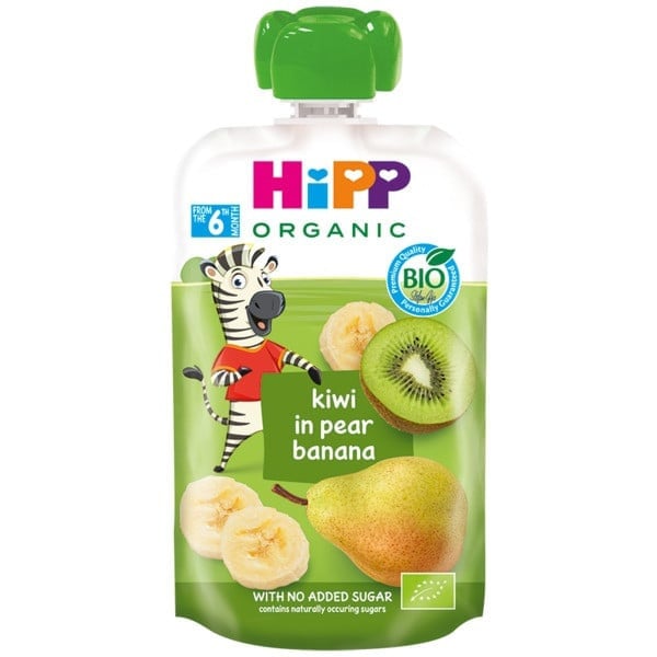 Tez hazırlanan yemək, kivi, banan və armud püresi, 100 q - AB8527-02