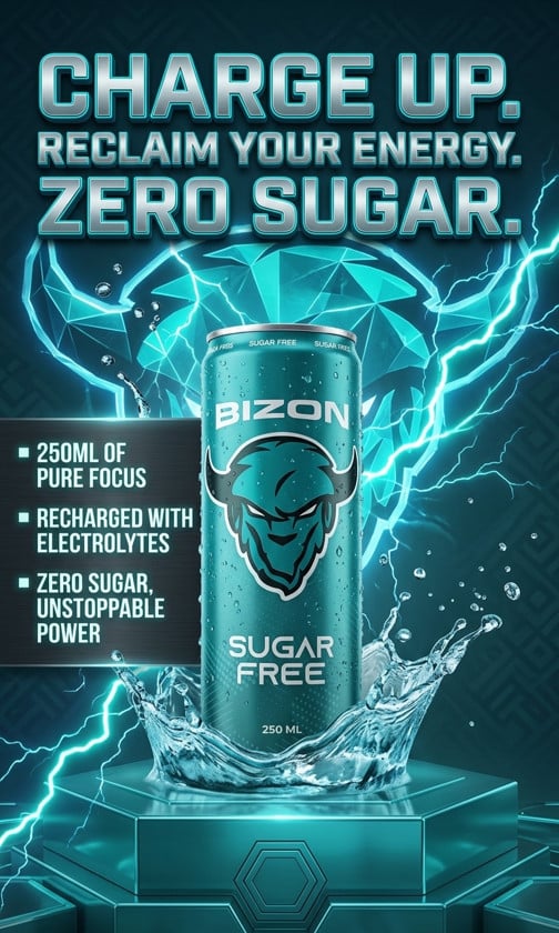 Enerji içkisi Bizon Sugar Free, 250 ml