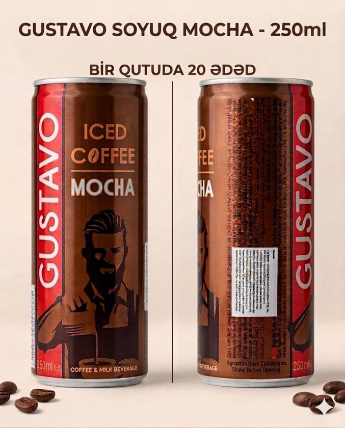 Qəhvə içkisi Gustavo Iced Coffee Mocha, 250 ml, 20 əd