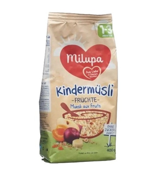 Multitaxıllı sıyıq Milupa Kindermüsli Früchte, 12 aydan, 400 q