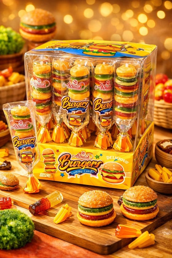 Jele konfetlər Akbulak Burger Gummy Candy, 18 q, 20 əd