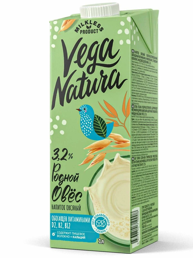 Yulaf içkisi Vega Natura Родной овес, 1 l