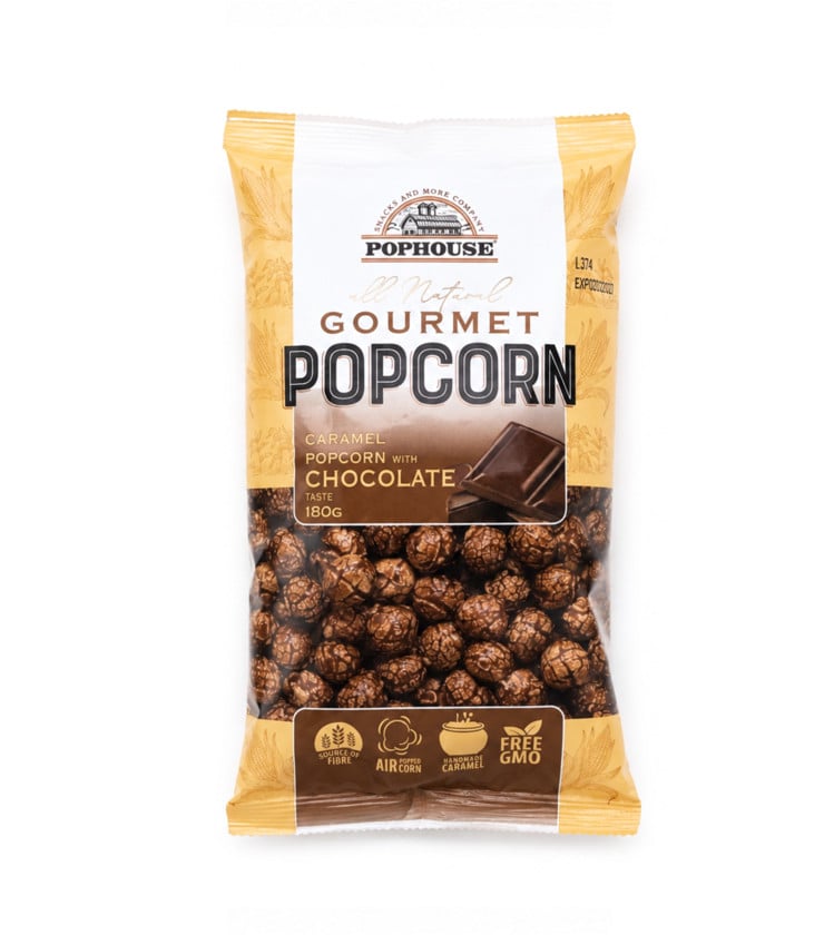 Şirin popkorn Pophouse Caramel Chocolate, 180 q