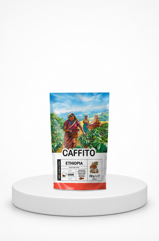 Qəhvə dənələri Caffito, Beta, Efiopiya Sidamo Grade 4, Heirloom, arabika, 250 q