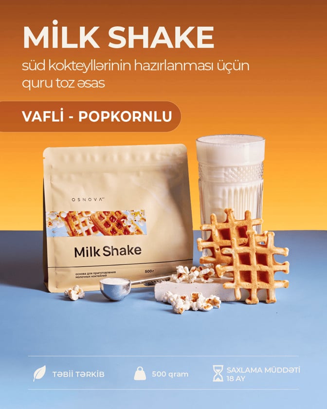 Quru qarışıq Osnova Tech Milk Shake Vafli-Popkornlu, 500 q
