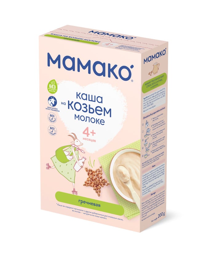 Südlü qarabaşaq sıyıq Мамако, keçi südü əsaslı, 200 q