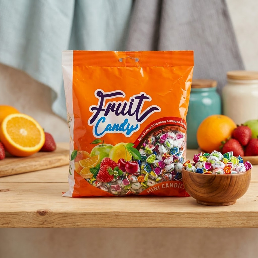 Konfetlər Fruit Mini Candies, 1000 q