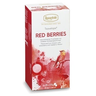 Meyvəli çay Ronnefeldt Teavelope Red Berries itburnu qabığı, çiyələk və moruq dadı ilə, 25 paket