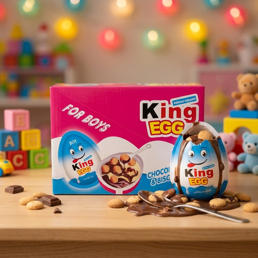 Şokoladlı yumurta KingEgg, rəngləyicisiz, 15 q, 24 ədədli dəst