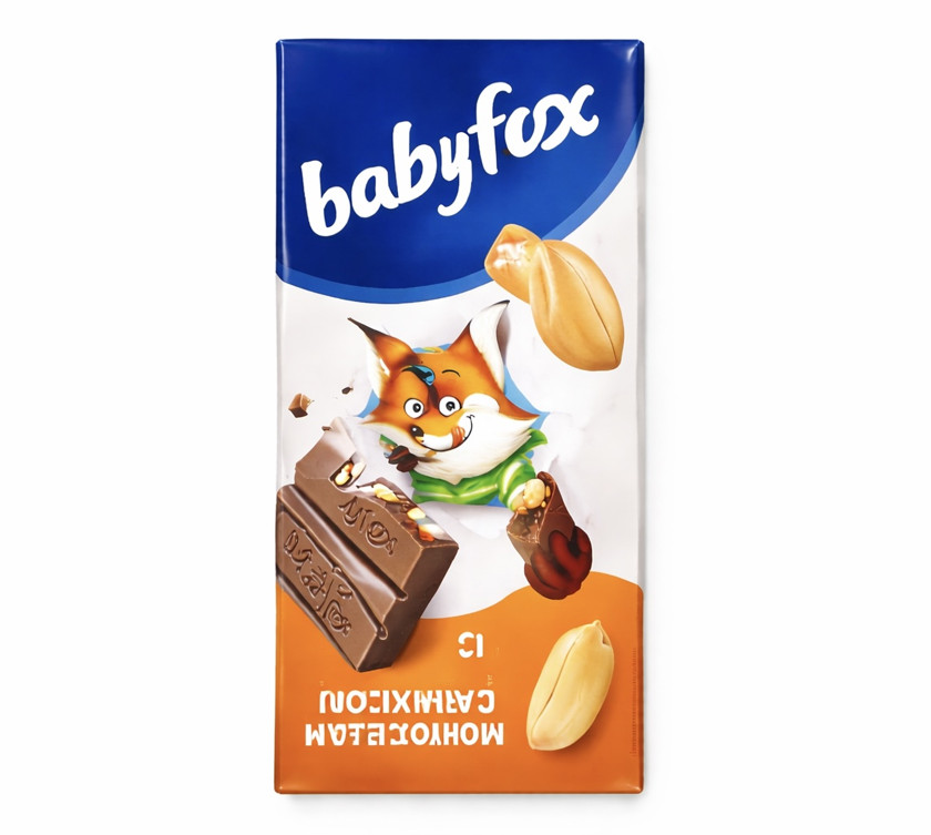 Fıstıqlı şokolad plitkası Baby Fox, 90 q