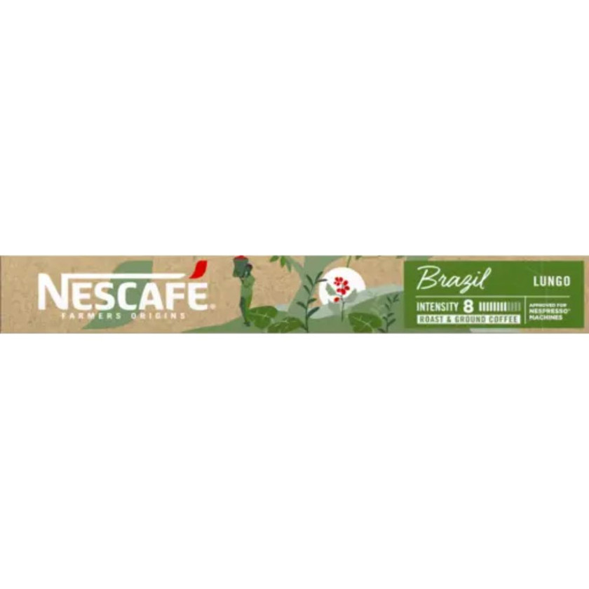 Kapsullarda qəhvə Nescafe, Farmers Origin Brazil, Nespresso Original, Lungo, 10 ədəd