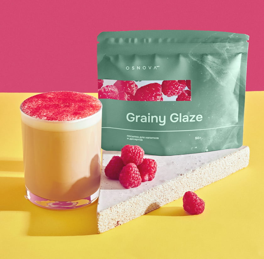 İçkilər və desertlər üçün səpinti Osnova Tech Grainy Glaze Moruq, 50 q