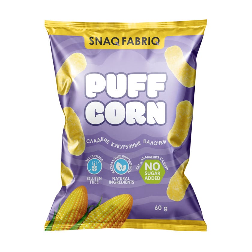 Qarğıdalı çubuqları Snaq Fabriq Puff, 60 q