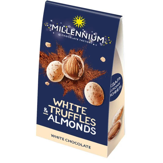 Şokolad konfetlər Millennium White Truffles Almonds