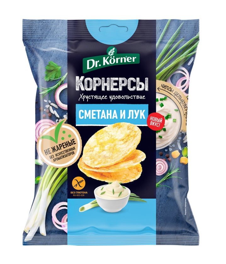 Çips Dr.Körner Xama-Soğan dadı ilə, qlütensiz, 50 q