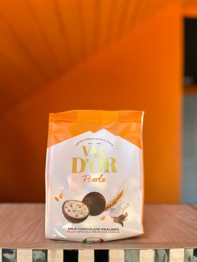 Şokolad konfetlər Val Dor Pearls, südlü pralin + taxıllar, 250 q
