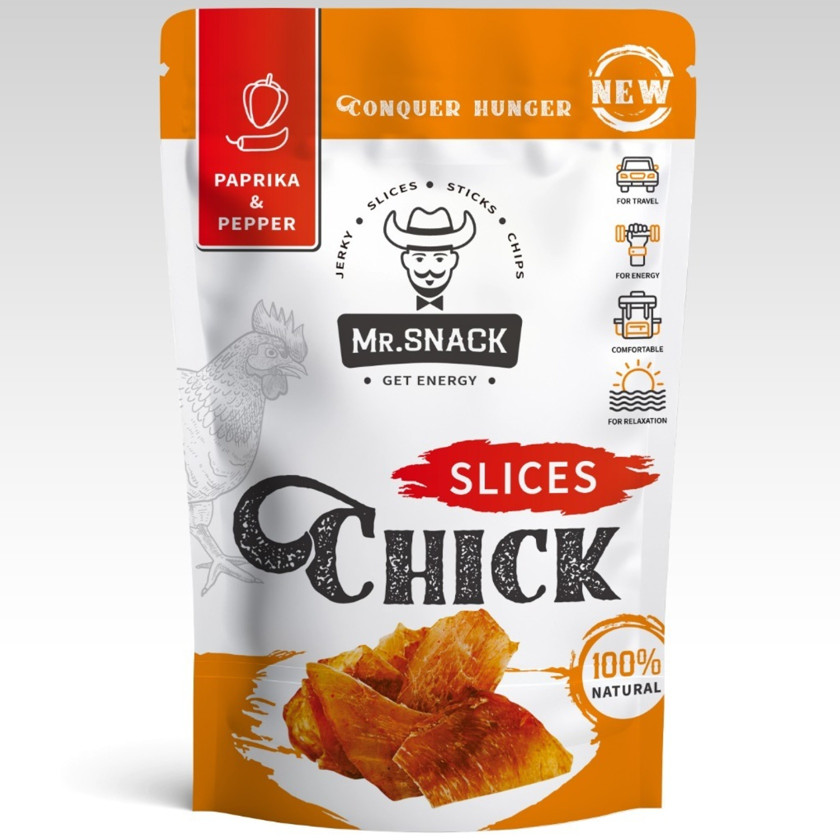 Paprika və bibərli toyuq dilimləri Mr.Snack 30q
