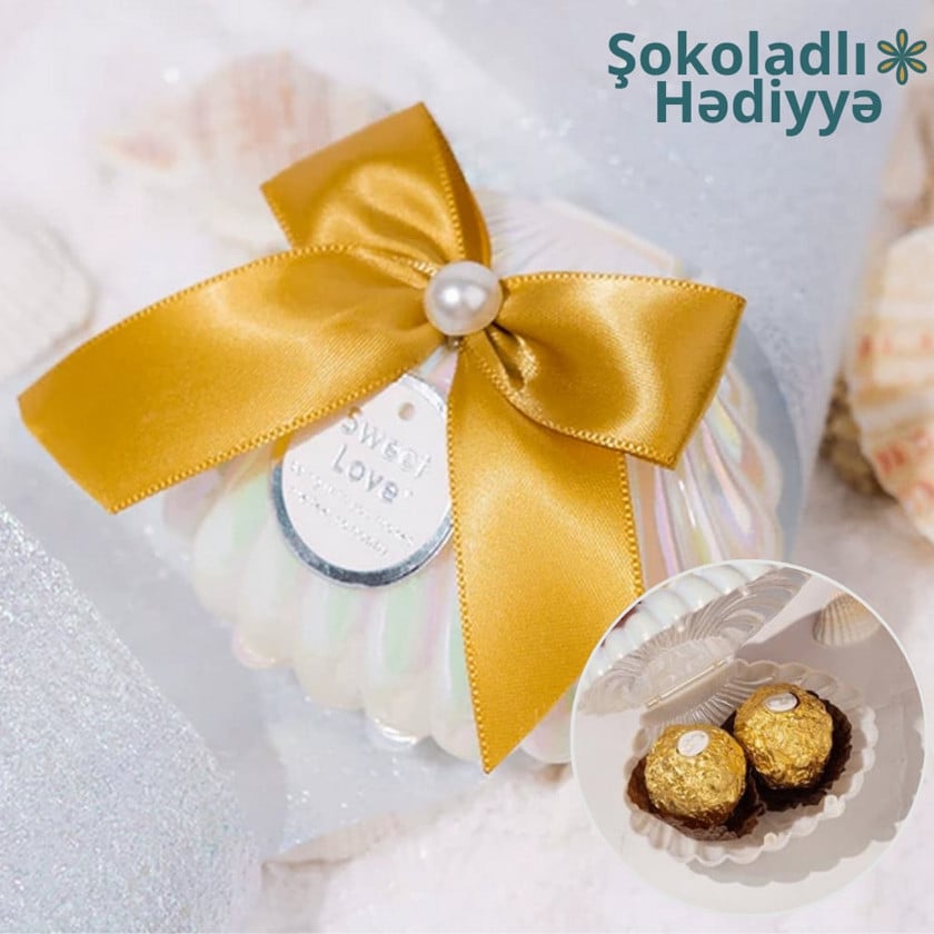 Hədiyyəlik şokolad dəsti Sweet Love, qızılı