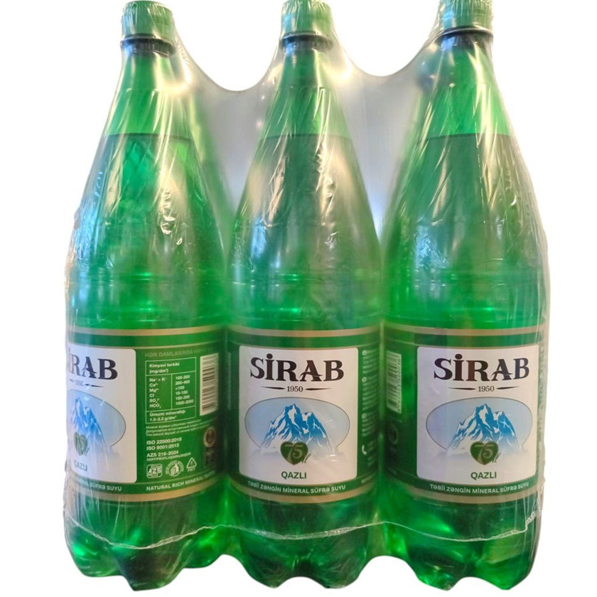 Qazlı su Sirab 1.5 l, 6 ədəd