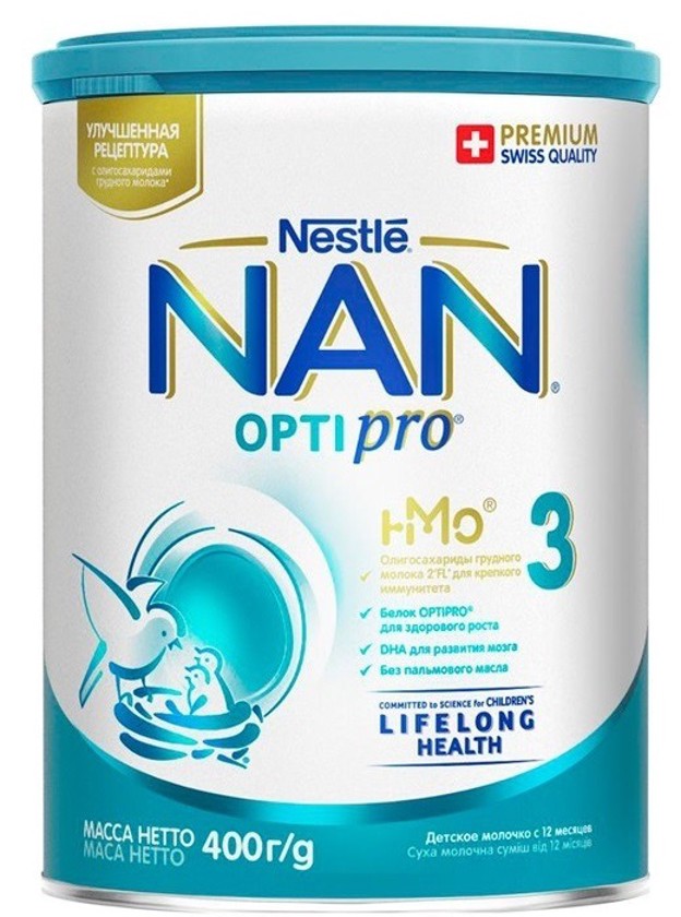 Quru südlü qatışıq Nestle Nan Opti Pro 3, 400 q