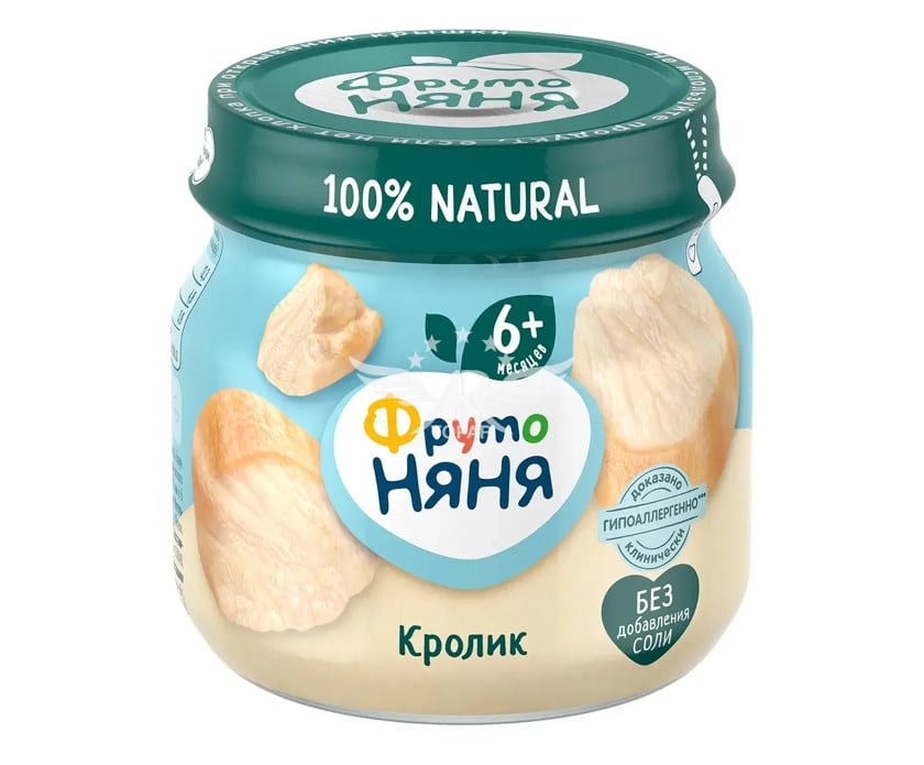 Püre dovşan ətli Фрутоняня, 6 ay