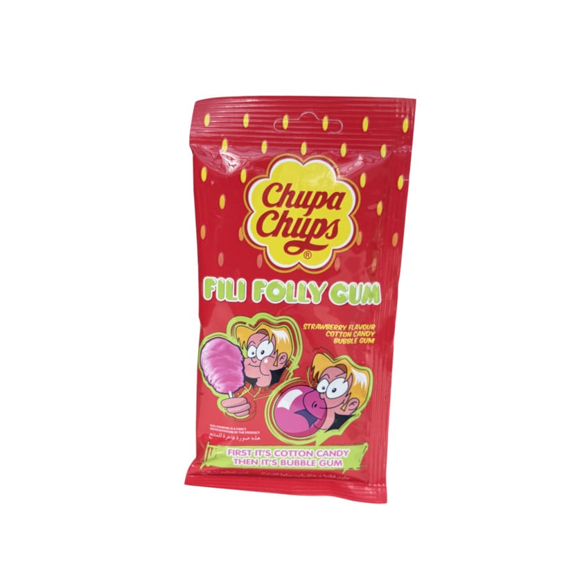 Saqqız Chupa Chups Fili Folly Gum Strawberry Flavour, 11 q