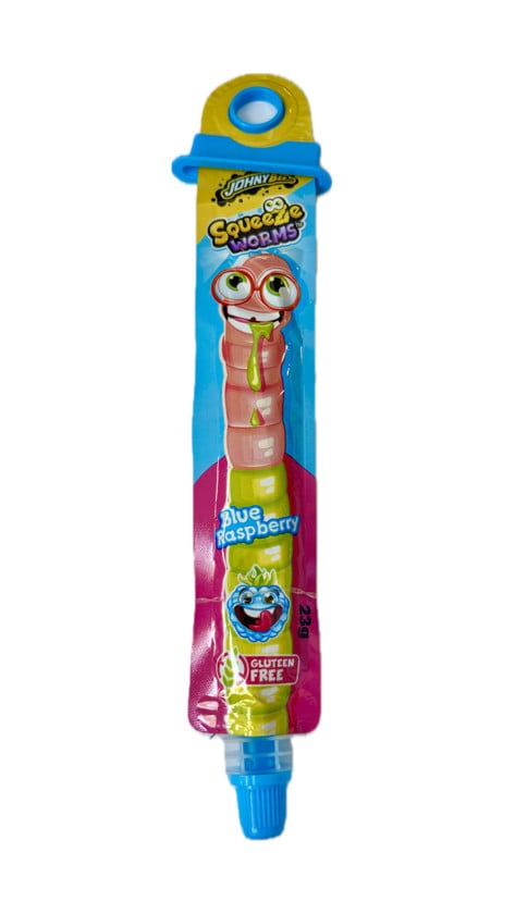 jele Johny Bee Squeeze Worms Blue Raspberry, 23 q