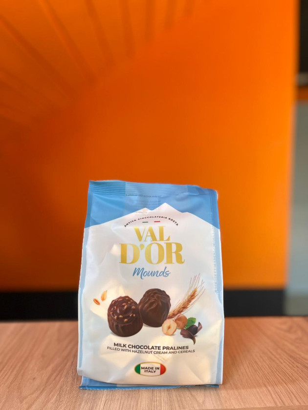 Şokolad konfetlər Val Dor Mounds, fındıq kremi və taxıllar, 250 q