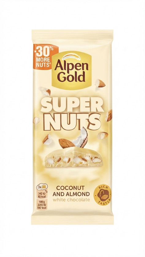 Şokolad Alpen Gold Super Nuts, 120 q