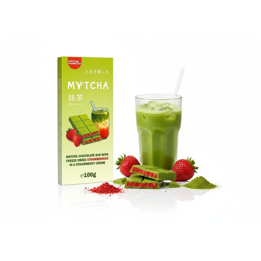 Şokolad Mytcha Matcha Strawberry, 100 q